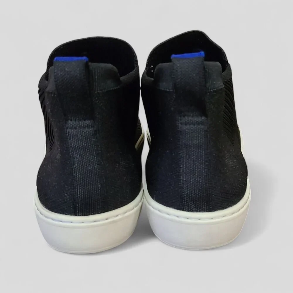 Rothy's The Chelsea Boot Womens Size 10.5 Black Knit Hi Top Comfort Shoe Slip On
